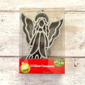 Glitter Christmas Angel Ornaments 10 Pack NEW Holiday Decorations NEW